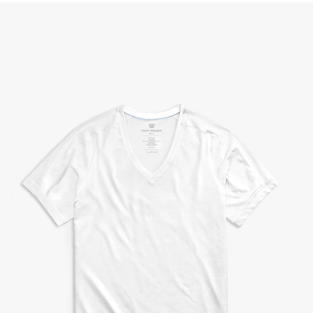 Mack Weldon 18 hour Jersey White V-Neck T-Shirt